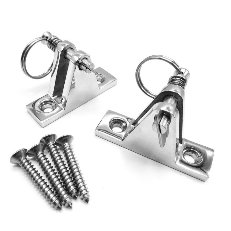 Amadget 4 Pack Bimini Top 90Â°Deck Hinge with Removable Pin, 316 Stainless Steel Marine Boat Hinge Mount Bimini Top Fitting Hardware - Image 4
